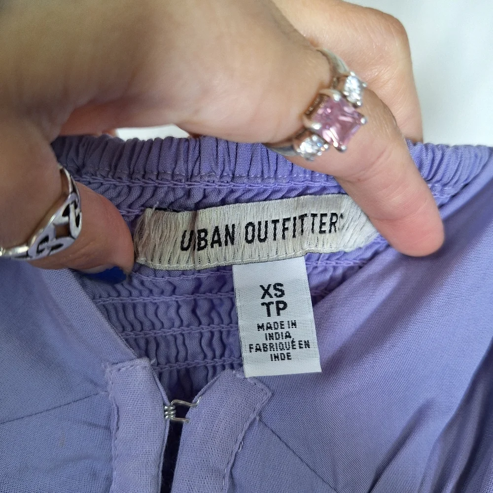 Urban Outfitters UO Cedar Poplin Corset Midi Dress Womens XS Purple 100% Cotton - Picture 5 of 6